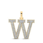 10kt Two - tone Gold Men's Round Diamond W Initial Letter Pendant 3/4 Cttw | Splendid Jewellery - A Dazzling Diamond Charm Pendant for Men - Splendid Jewellery