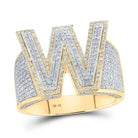 10kt Two - tone Gold Men's Round Diamond W Initial Letter Ring - 1 - 1/3 Cttw | Splendid Jewellery - Splendid Jewellery