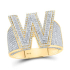 10kt Two - tone Gold Men's Round Diamond W Initial Letter Ring - 1 - 1/3 Cttw | Splendid Jewellery - Splendid Jewellery