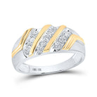 10kt Two - tone Gold Mens Round Diamond Wedding Band Ring 1/2 Cttw | Eternal Love Collection - Splendid Jewellery