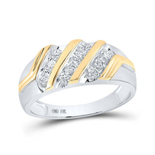 Load image into Gallery viewer, 10kt Two - tone Gold Mens Round Diamond Wedding Band Ring 1/2 Cttw | Eternal Love Collection - Splendid Jewellery