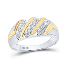 10kt Two - tone Gold Mens Round Diamond Wedding Band Ring 1/2 Cttw | Eternal Love Collection - Splendid Jewellery
