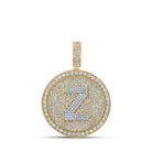 10kt Two - tone Gold Men's Round Diamond Z Initial Letter Charm Pendant - 3 - 3/4 Cttw - Splendid Jewellery - Splendid Jewellery