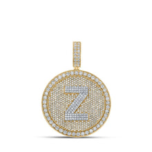 Load image into Gallery viewer, 10kt Two - tone Gold Men's Round Diamond Z Initial Letter Charm Pendant - 3 - 3/4 Cttw - Splendid Jewellery - Splendid Jewellery