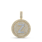10kt Two - tone Gold Men's Round Diamond Z Initial Letter Charm Pendant - 3 - 3/4 Cttw - Splendid Jewellery - Splendid Jewellery