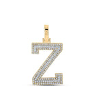 10kt Two - tone Gold Men's Round Diamond Z Initial Letter Pendant - 3/8 Cttw - Splendid Jewellery