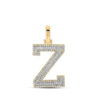10kt Two - tone Gold Men's Round Diamond Z Initial Letter Pendant - 3/8 Cttw - Splendid Jewellery