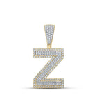 10kt Two - tone Gold Men's Round Diamond Z Letter Charm Pendant 3/4 Cttw - A Dazzling Statement Piece by Splendid Jewellery - Splendid Jewellery
