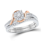 10kt Two - tone Gold Round Diamond Bridal Wedding Ring Band Set 1/4 Cttw | The Eternal Love Collection - Splendid Jewellery