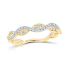 10kt Two - tone Gold Wavy Diamond Stackable Band - Splendid Jewellery
