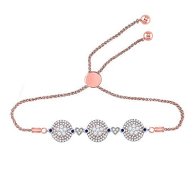 10kt Two - tone Gold Women's Round Diamond Bolo Bracelet - 1 Cttw | Radiant Elegance - Splendid Jewellery