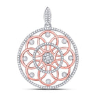 10kt Two - tone Gold Womens Round Diamond Circle Pendant 1/2 Cttw | Eternal Brilliance Pendant - Splendid Jewellery