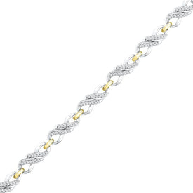 10kt Two - tone Gold Women's Round Diamond Infinity Bracelet 1/2 Cttw | Eternal Elegance - Splendid Jewellery