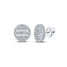 10kt White Gold Baguette and Round Diamond Circle Earrings - 3/4 Cttw - Splendid Jewellery