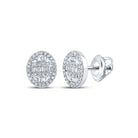 10kt White Gold Baguette and Round Diamond Cluster Earrings - 1/3 Cttw - Splendid Jewellery