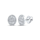 10kt White Gold Baguette and Round Diamond Cluster Earrings - 1/3 Cttw - Splendid Jewellery