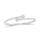 10kt White Gold Baguette and Round Diamond Cuff Bangle Bracelet - 2 - 5/8 Cttw - Splendid Jewellery