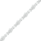 10kt White Gold Baguette and Round Diamond Fashion Bracelet - 1 Cttw - Splendid Jewellery