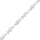 10kt White Gold Baguette and Round Diamond Fashion Bracelet - 1 Cttw - Splendid Jewellery