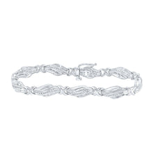 Load image into Gallery viewer, 10kt White Gold Baguette and Round Diamond Fashion Bracelet - 1 Cttw - Splendid Jewellery