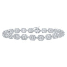 10kt White Gold Baguette and Round Diamond Link Bracelet - 4 Cttw - Splendid Jewellery
