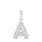 10kt White Gold Baguette Diamond A Initial Pendant | Personalized Elegance Collection - Splendid Jewellery