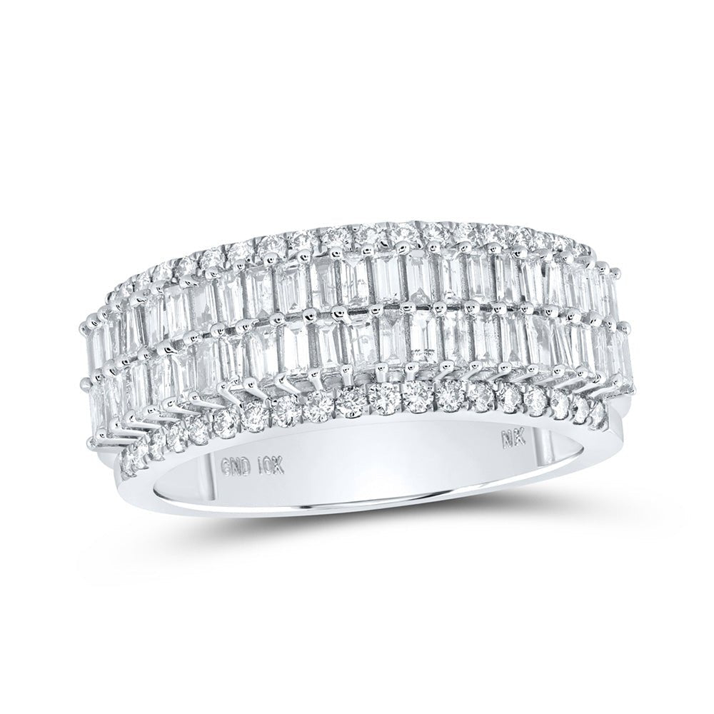 10kt White Gold Baguette Diamond Band Ring - 1 - 1/3 Cttw - Splendid Jewellery - Splendid Jewellery