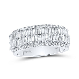 10kt White Gold Baguette Diamond Band Ring - 1 - 1/3 Cttw - Splendid Jewellery - Splendid Jewellery