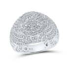 10kt White Gold Baguette Diamond Circle Cluster Men's Ring - 2 Cttw | Splendid Jewellery - Splendid Jewellery