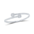 10kt White Gold Baguette Diamond Cuff Bangle Bracelet - 4 - 1/4 Cttw | Splendid Jewellery - Splendid Jewellery