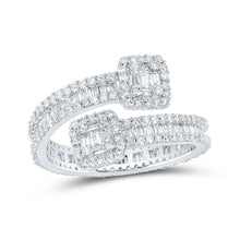 Load image into Gallery viewer, 10kt White Gold Baguette Diamond Cuff Eternity Band Ring - 1 - 5/8 Cttw - Splendid Jewellery