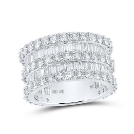 10kt White Gold Baguette Diamond Eternity Ring - Captivating Brilliance for Men - Splendid Jewellery