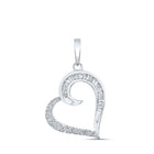 10kt White Gold Baguette Diamond Heart Pendant - A Mesmerizing Symbol of Love and Elegance - Splendid Jewellery
