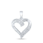 10kt White Gold Baguette Diamond Heart Pendant | Sparkling Love Symbol Necklace - Splendid Jewellery