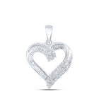 10kt White Gold Baguette Diamond Heart Pendant | Sparkling Love Symbol Necklace - Splendid Jewellery