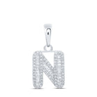 10kt White Gold Baguette Diamond Initial Pendant - A Personalized Touch of Elegance - Splendid Jewellery