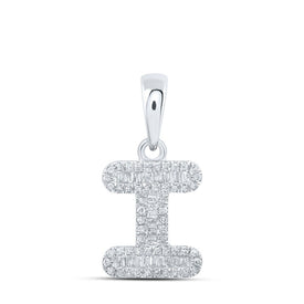 10kt White Gold Baguette Diamond Initial Pendant: A Sparkling Symbol of Elegance and Romance - Splendid Jewellery