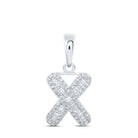 10kt White Gold Baguette Diamond X Initial Pendant - Personalized Elegance at its Finest - Splendid Jewellery