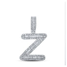 10kt White Gold Baguette Diamond Z Initial Pendant - 1/2 Cttw - Splendid Jewellery