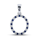 10kt White Gold Blue Sapphire and Diamond Initial Pendant - Personalized Elegance - Splendid Jewellery