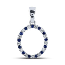 Load image into Gallery viewer, 10kt White Gold Blue Sapphire and Diamond Initial Pendant - Personalized Elegance - Splendid Jewellery