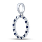 10kt White Gold Blue Sapphire and Diamond Initial Pendant - Personalized Elegance - Splendid Jewellery