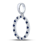 10kt White Gold Blue Sapphire and Diamond Initial Pendant - Personalized Elegance - Splendid Jewellery