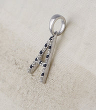Load image into Gallery viewer, 10kt White Gold Blue Sapphire Diamond Initial Pendant - Splendid Jewellery