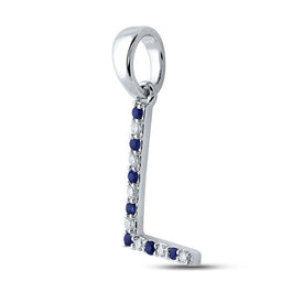 10kt White Gold Blue Sapphire Initial Pendant: A Personalized Gemstone Delight - Splendid Jewellery