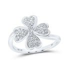 10kt White Gold Clover Heart Diamond Ring - A Captivating Symbol of Love and Luck - Splendid Jewellery