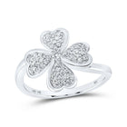 10kt White Gold Clover Heart Diamond Ring - A Captivating Symbol of Love and Luck - Splendid Jewellery