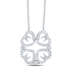 10kt White Gold Convertible Heart Diamond Pendant Necklace - Splendid Jewellery