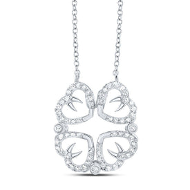 10kt White Gold Convertible Heart Diamond Pendant Necklace - Splendid Jewellery