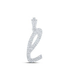 10kt White Gold Cursive Initial Diamond Pendant - Personalized Elegance - Splendid Jewellery
